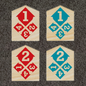 The game Zensu's playing pieces