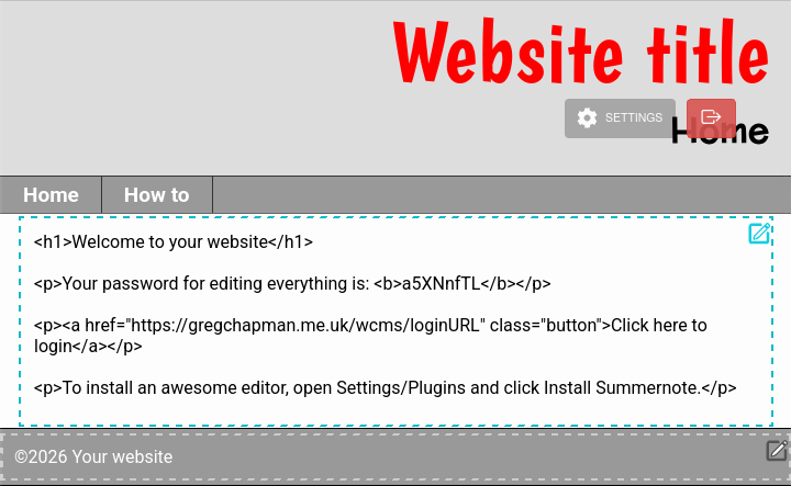 The
	default editor in edit mode